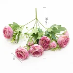 1 Bundle 5 Forks 9 Heads Artificial Peony Bouquet Home Decor Wedding Diy Festival Outdoor Furnishings Scrapbooking Bonsai Gifts 6