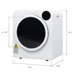 13.2LB Portable Clothes Dryer, 3.5 Cu.Ft Tumble Laundry Dryer w/LCD Touch Screen 5