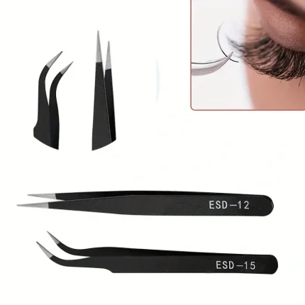 Stainless Steel Curved Straight Eyebrow False Eyelash Tweezers Nail Art Extension Makeup Tool Eeyelashes Tweezers