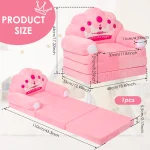 2 in 1 Foldable Kids Sofa Bed Baby Seat Chair Foam Filled Toddler Sleeping Couch Reading Armchair for Reading Relaxing Nursery 6