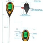 4 in 1 PH Soil Tester Portable Moisture Meter Humidity Thermometer Photometer Water Meter Garden Plants Hydroponics Analyze 2
