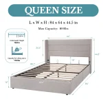 HOOMIC Lift Up Storage Bed with Wingback Headboard/Heavy-Duty Hydraulic Bed/Large Underneath Storage Allewie 6
