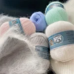 Mink Fur Yarn for Yarns for Knitting and Crochet 2-Ply Lace T Shirt Yarn for Hand Knitting Needlework 1 Skein 340 M 50+20g 2