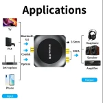 Unnlink 192KHz Digital to Analog Audio DAC Converter Bluetooth Spdif Optical Toslink Coaxial to 3.5mm Aux 2RCA Decoder 5