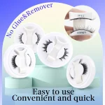 Hot 1 Pair Magnetic Eyelashes Handmade Fluffy Faux Mink Lashes Reusable Natural False Eyelashes and Magnetic Tweezers Set Makeup 6