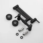Square Three-Switch Hot And Cold Kitchen Faucet Into The Wall Folding Mixing Valve Home Bathroom Washbasin Black Fauce 6