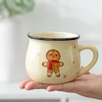 150ML Ceramic Christmas Mugs Cartoon Santa Style Cute Elk Snowman Mousse Cup for Office Home Breakfast Milk Mug Kids Xmas Gifts 4