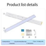 Night Light 20/30/40/50cm Ultra Thin LED Light Cabinet Light Motion Sensor Wireless Type-c For Kitchen Bedroom Wardrobe Lighting 6