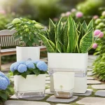 Self Watering Pot Double-deck Magnetic Plastic Self-absorbent Cotton Lazy Flower Pot Fashion Flowerpot Home Garden Pots Supplies 2