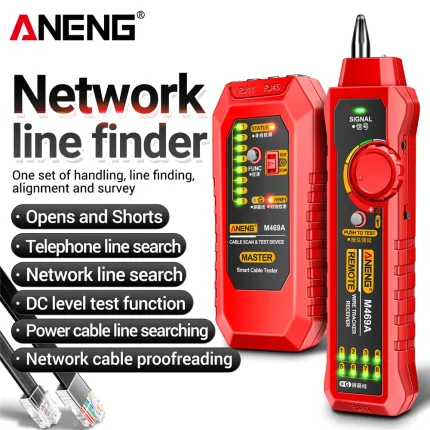 ANENG Network Cable Tracker M469A Networking Analyzer RJ45 RJ11 Telephone Line Network Wire Detector Tracker Measure Cables Tool
