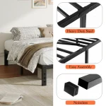 ZIYOO Twin Size Bed Frame 14 Inch Heavy Duty Metal Platform No Box Spring Needed Easy Assembly Steel Slats Mattress Foundation 4
