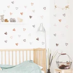 36pcs Heart Shape Trendy Boho Style Wall Stickers Bohemian Wall Decals for Living Room Bedroom Nursery Room Kids Room Home Decor 4