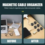 Magnetic Cable Clip Winder Holder Adhesive Wire Keeper Cord Cable Organizer Usb Charging Line Winder For Office Desktop Home 3