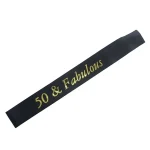 Gold Glitter Birthday Sash 30 40 50 60 70 80 Fabulous Satin Sash for 30th 40th 50th 60th 70th 80th Birthday Party Decor Supplies 4