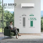 12000 BTU Mini Split Air Conditioner Heating System, 22 SEER2 Inverter Ductless Mini Split AC System with Remote, Customized 4