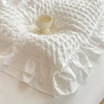 3pcs Korean lace Bedding set seersucker Duvet Cover Set (1*Duvet Cover + 2*Pillowcase, Without Core)for bedroom guest room 6