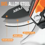 AIRAJ Pruning Shears Full Category, Multi-gear Adjustment Large Opening Super Sharp Manual Trimmer Professional Garden Shears 4