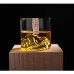 5 Oz 3D Guanshan Whiskey Glass Set Transparent Crystal Cup Suitable for Drinking Whiskey Cognac Cocktail Ice Wine Glass 5