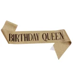 Birthday Queen Sash for Girl Women 20th 30th 40th 50th 60th Happy Birthday Party Decoration Supplies Glitter Satin Birthday Sash 6