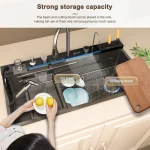 Stainless Steel Waterfall Kitchen Sink New Embossed Extra Large Single Slot Modern Digital Display Multifunctional Kitchen Sinks 2