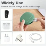Silicone Cell Phone Cable Bag Data Cable Storage Box Travel Earphone Wire Key U Drive USB Rating Organizer Case 2