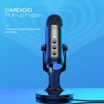 Haomuren USB Microphone for PC Mac Gaming Recording Stream Podcast, Computer Condenser Mic with Phone Adapter Headphone Output 2