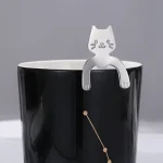 Stainless Steel Coffee Spoon Lovely Cute Cat Shape Teaspoon Dessert Snack Scoop Ice Cream Mini Spoons Tableware Kitchen Tools 3