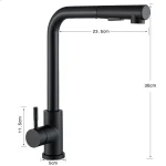Black Pull Out Kitchen Sink Faucet Two Model Stream Sprayer Nozzle Stainless Steel Hot Cold Wate Mixer Tap Deck 5