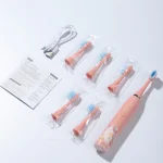 Children Electric Toothbrush Cartoon Kids With Replacement Head Ultrasonic  IPX7 Waterproof Rechargeable Sonic Toothbrush 6