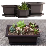Outdoor Garden Landscape Bonsai Tray Square Rectangular Flowerpots Imitation Purple Clay Succulent Plants Pots 	
Pots for Plants 3