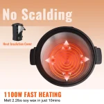 SucceBuy 6.5L 10L Wax Melter for Candle Making Large Electric Wax Melting Pot Easy Pour Spout 9-Level Temperature Control 4