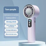Summer Portable Ice Compress Handheld Turbo Fan 3 Wind Speeds Adjustable Mini Personal Fan Battery Operated Electric Fan 2
