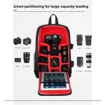Shoulder camera bag backpack suitable for Canon, Nikon, Sony digital mirrorless camera bag, lightweight, professional, large cap 2
