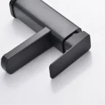 Black/Chrome Bathroom Faucets Hot and Cold Mixer Faucets Vanity Bathroom Kitchen Deck Mounted Bathroom Sink Faucets 5