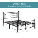 HOOMIC 14 Inch Metal Platform Bed Frame, Vintage Victorian Style, Wrought Iron Headboard and Footboard 5