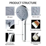 Bathroom Sprayer Shower Jetting Shower Head Water Saving Handheld Adjustable 5 Modes SPA Shower Bath Head Bathroom Accessories 5