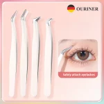 Multifunctional Tweezers Stainless Steel Eyelash Tweezers Grafting False Eyelash Patches False Eyelash Aids Portable Tweezers Be 4