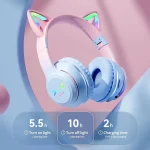 RGB Glow Earphones Wireless Earbuds 5.3 Cat Ear Bluetooth Sports Headphones Bluetooth Mp3 Players Microphone Sale Headset Gamer 2