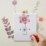 Beautiful flowers Switch Wall Sticker PVC Removable Waterproof sticker for bedroom bathroom Living room Home Decoration Stickers 5