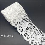 10mm-50mm 2yards White 100%Cotton Lace Ribbon For Apparel Sewing Fabric Trim Cotton Crocheted Lace Ribbon Handmade Accessories 4