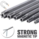 11 PCS  Torx Security Bit Set S2 Steel Magnetic Security Screwdriver Set 50/100mm Star Screwdriver Set for Shark Vacuum T6-T40 3