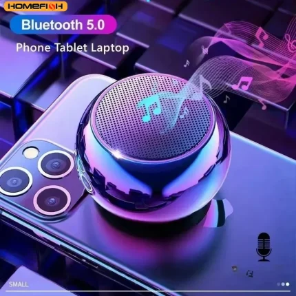 Wireless Bluetooth Speaker Portable Small Steel Gun Metal Heavy Stereo Surround Subwoofer Outdoor Mini Bluetooth Small Speaker