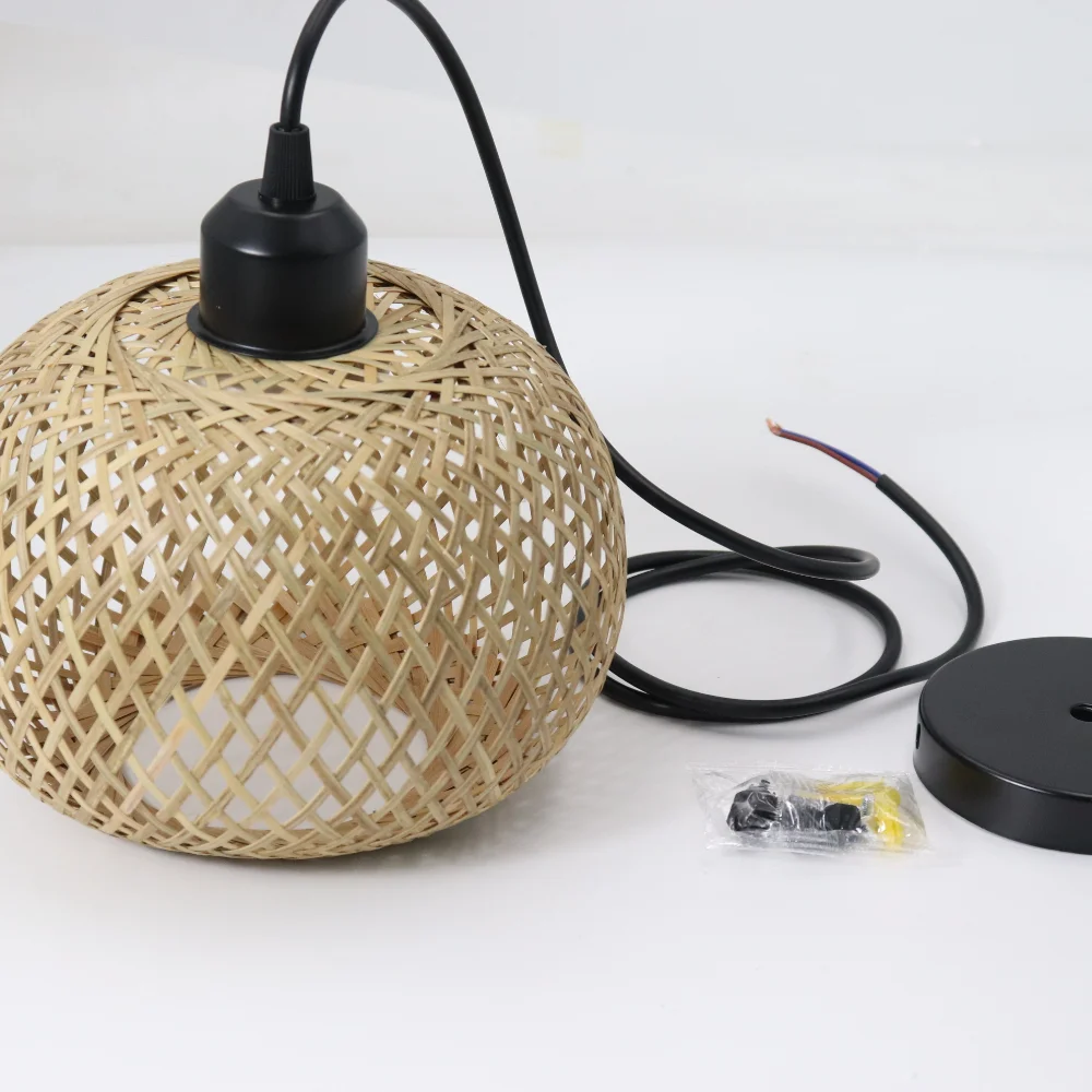 Bamboo Pendant Lamp Natural Rattan Chandeliers E27 Hand-knitting Café Restaurant Living Room Decor Hanging Lamp Indoor Bamboo Pendant Lamp Natural Rattan Chandeliers E27 Hand-knitting Café Restaurant Living Room Decor Hanging Lamp Indoor