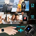KESHUYOU Outdoor Sports Smart Watch 2.01 inch HD Screen LED Flashlight Bluetooth Talking Smart Watch for Men Women Holiday Gifts 5