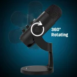 Haomuren USB Microphone for PC Mac Gaming Recording Stream Podcast, Computer Condenser Mic with Phone Adapter Headphone Output 4