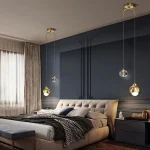 Modern Simple Crystal Pendant Light Luxury Bedroom Bedside Hanging Lamp Nordic Minimalist Long Line Living Room Home Decor 3