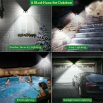 1/2/4Pcs 100 LED Solar Wall Lights Outdoor Solar Lamp Motion Sensor Solar Powered Sunlight Street Light for Garden Night Light 2