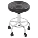 360° Rolling Bar Stool, Adjustable Height Comfortable Rotating Work Chair,Home/Office/Bar/Beauty Salon Chair,Black/White