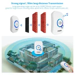 Fuers Wireless Doorbell Waterproof Welcome Chime Home Door Bell Intelligent 32 Songs Smart Alarm With Battery For Store Hotel 4
