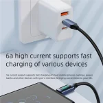 120W USB A To Type C LED Digital Display Fast Charging Data Cable Nylon Braided USB Charge Cord Type C To Type C PD 6A USB Cord 3